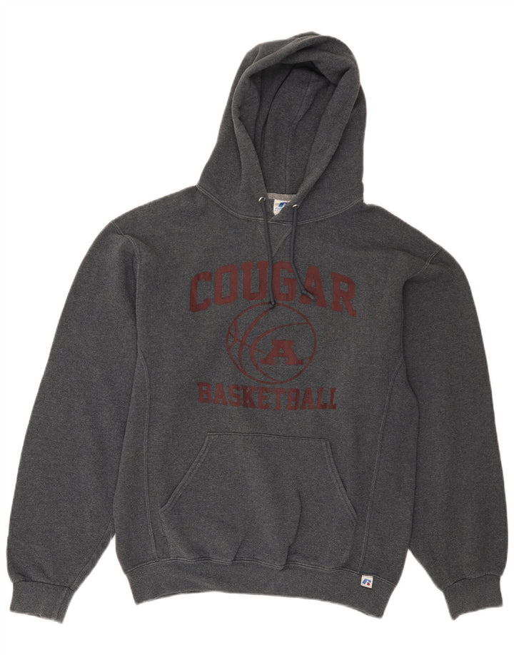 RUSSELL ATHLETIC Maglione con cappuccio grafico da uomo Cougars in cotone grigio medio