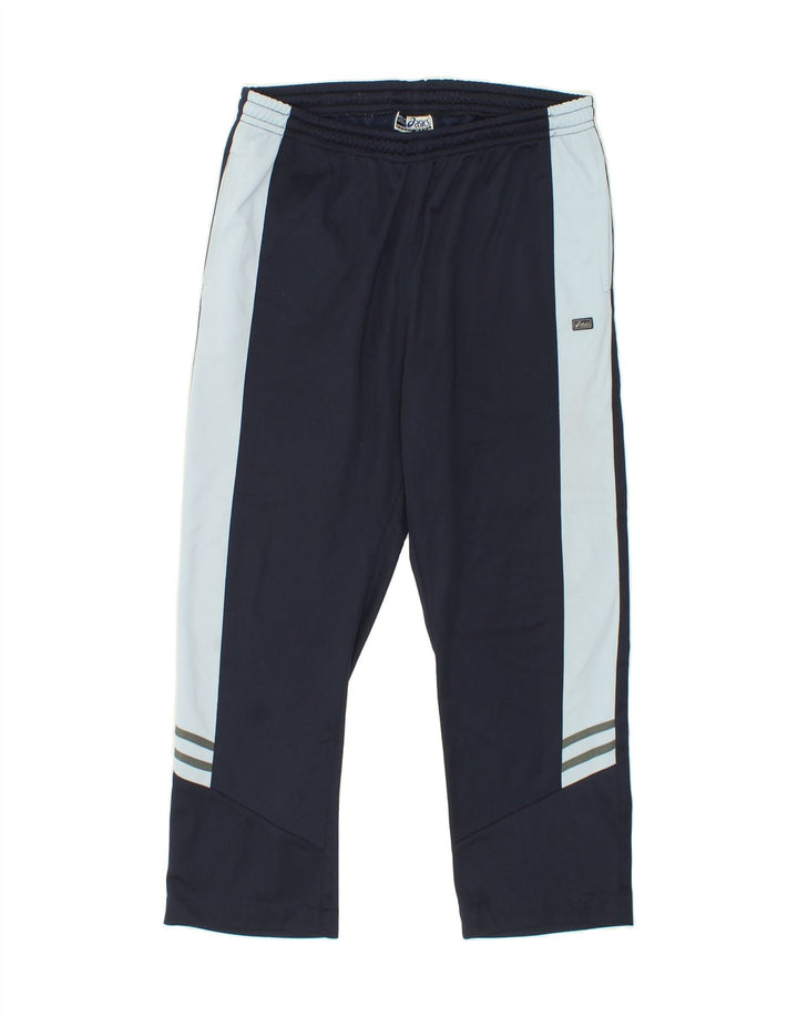 ASICS Womens Tracksuit Trousers XL Navy Blue Colourblock Polyester Vintage Asics and Second-Hand Asics from Messina Hembry 