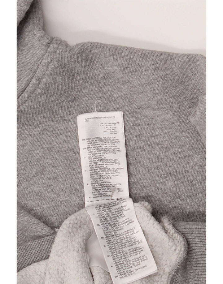 Felpa con cappuccio da uomo Adidas in cotone chiazzato grigio medio