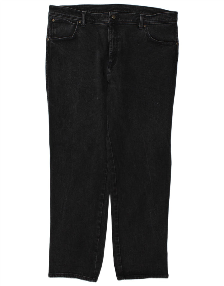 Jeans dritti regolari da uomo Wrangler W42 L32 cotone grigio