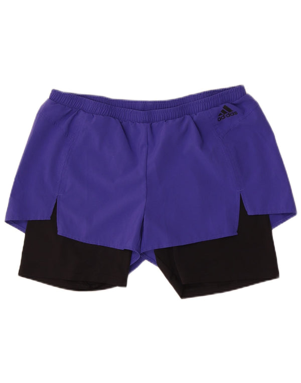 Pantaloncini sportivi Adidas Aeroready da donna UK 16/18 Large Purple Colourblock