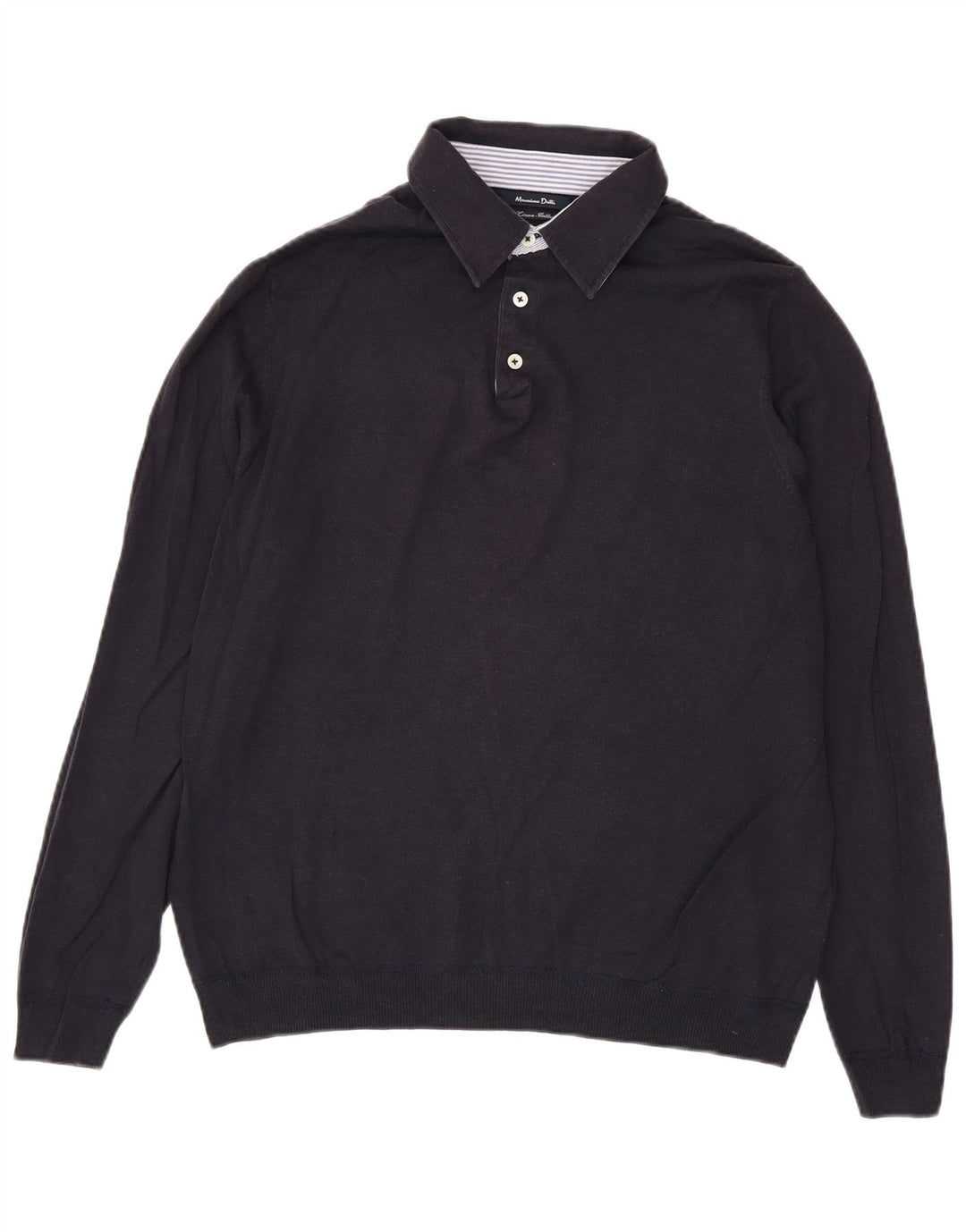 Massimo Dutti Maglione da uomo con collo alto in lino grande blu navy