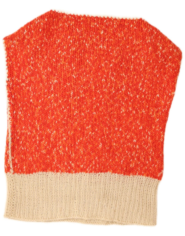 Canottiera vintage da donna UK 14 Large Orange Colourblock