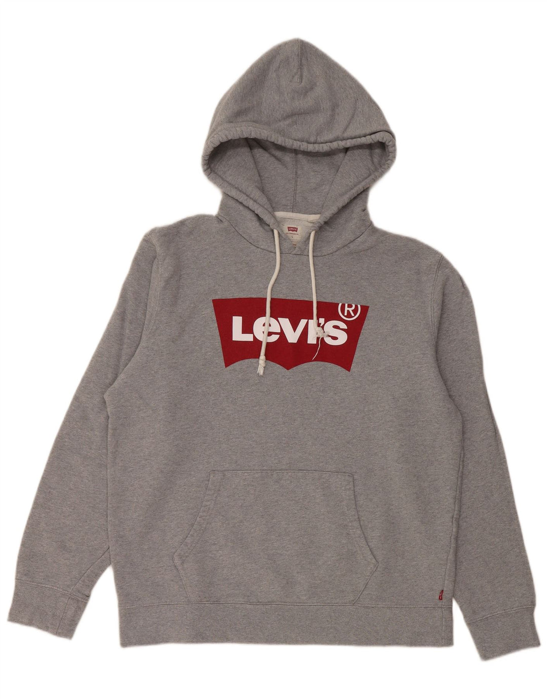 LEVI'S Maglione con cappuccio grafico dalla vestibilità standard da uomo, grande, in cotone grigio