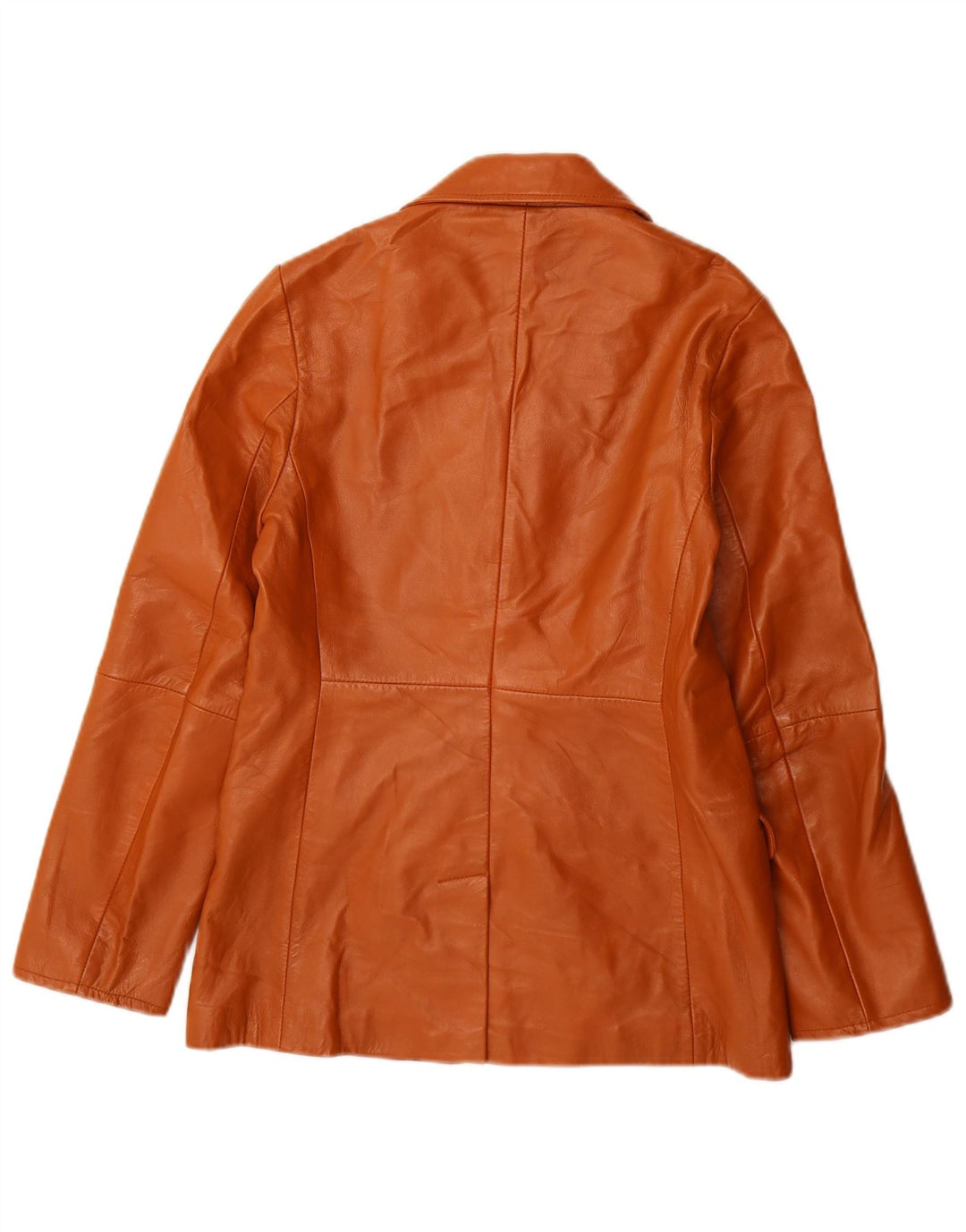 Giacca blazer in pelle da donna a 2 bottoni Stefanel UK 12 Pelle marrone medio