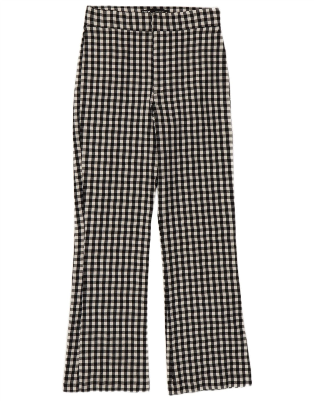 Pantaloni casual Bootcut da donna Zara piccoli W26 L25 viscosa a quadretti neri