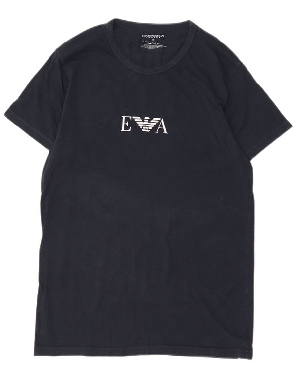 T-shirt grafica da uomo Emporio Armani Top in cotone nero medio