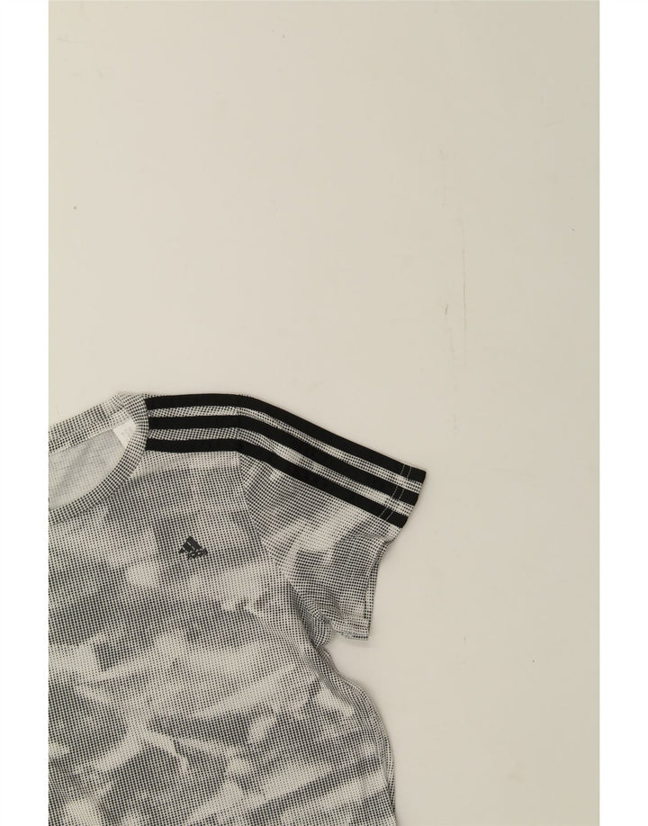 ADIDAS Womens T-Shirt Top UK 6 XS Grey Tie Dye Polyester Vintage Adidas and Second-Hand Adidas from Messina Hembry 