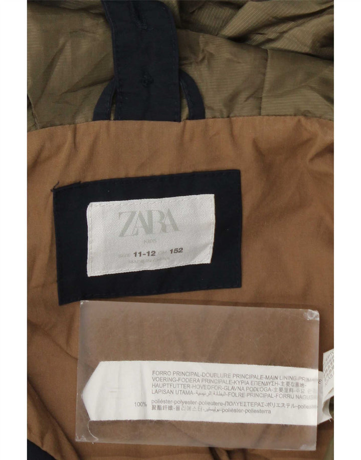 Giacca a vento con cappuccio Zara per ragazzi 11-12 anni in poliestere blu navy