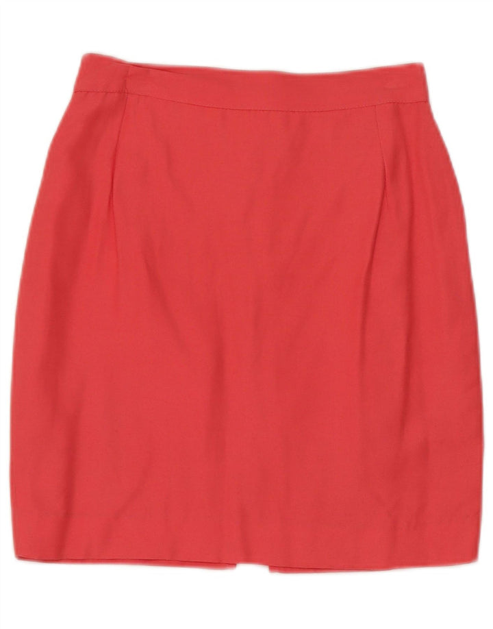Gonna a tubino vintage da donna IT 40 piccola W24 viscosa rosa
