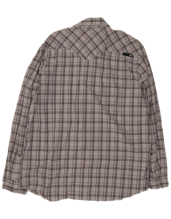 Camicia da uomo Vans 2XL in cotone a quadri grigi