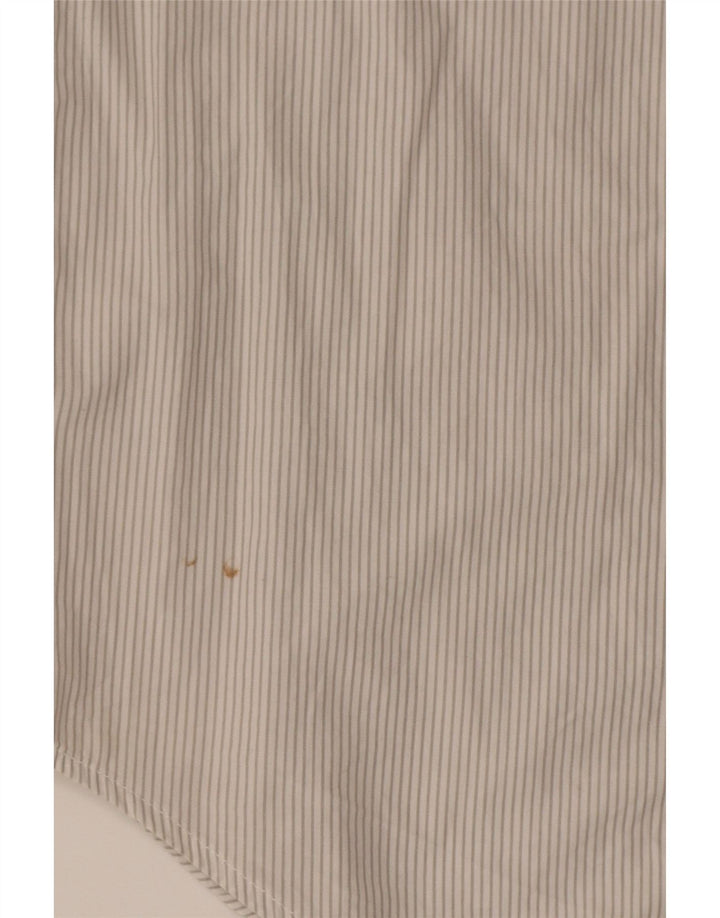 Camicia da uomo a maniche corte Diesel Large in cotone gessato bianco