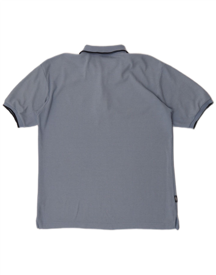 Polo da uomo Umbro in poliestere blu medio