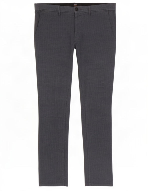 Pantaloni chino slim fit da uomo Hugo Boss W34 L32 cotone geometrico blu
