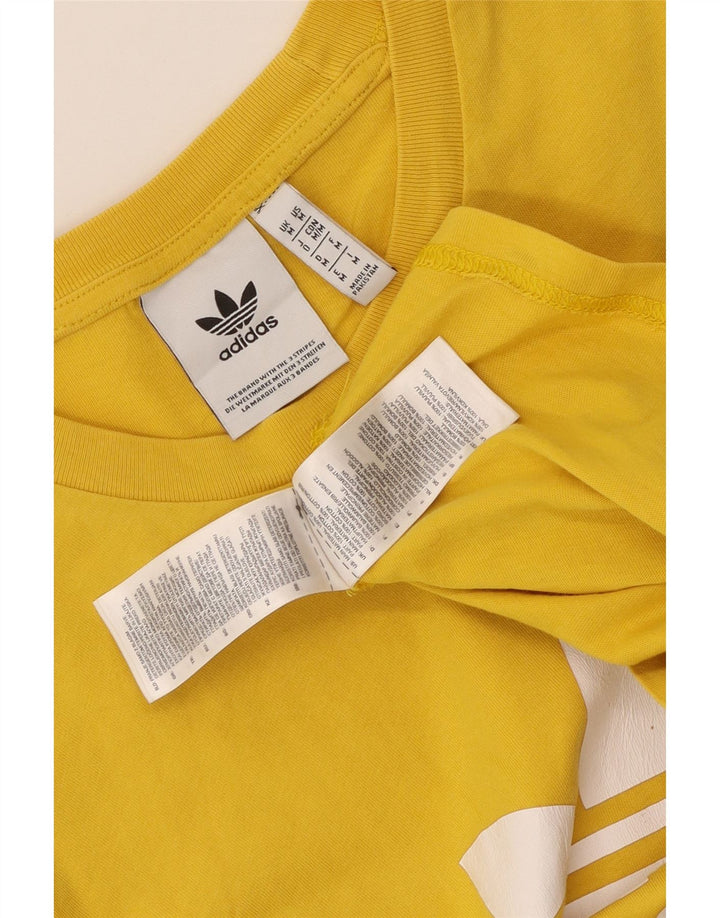 T-shirt grafica da uomo Adidas Top in cotone giallo medio
