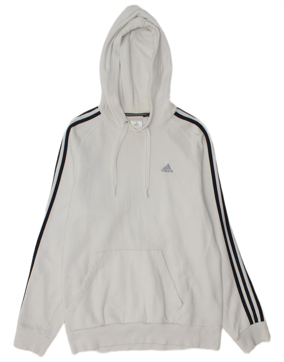 Felpa con cappuccio da uomo Adidas, cotone bianco medio