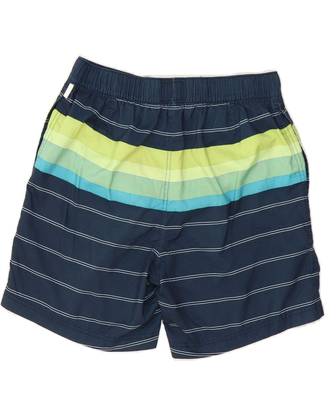 PENGUIN Mens Swimming Shorts Medium  Navy Blue Striped Vintage Penguin and Second-Hand Penguin from Messina Hembry 