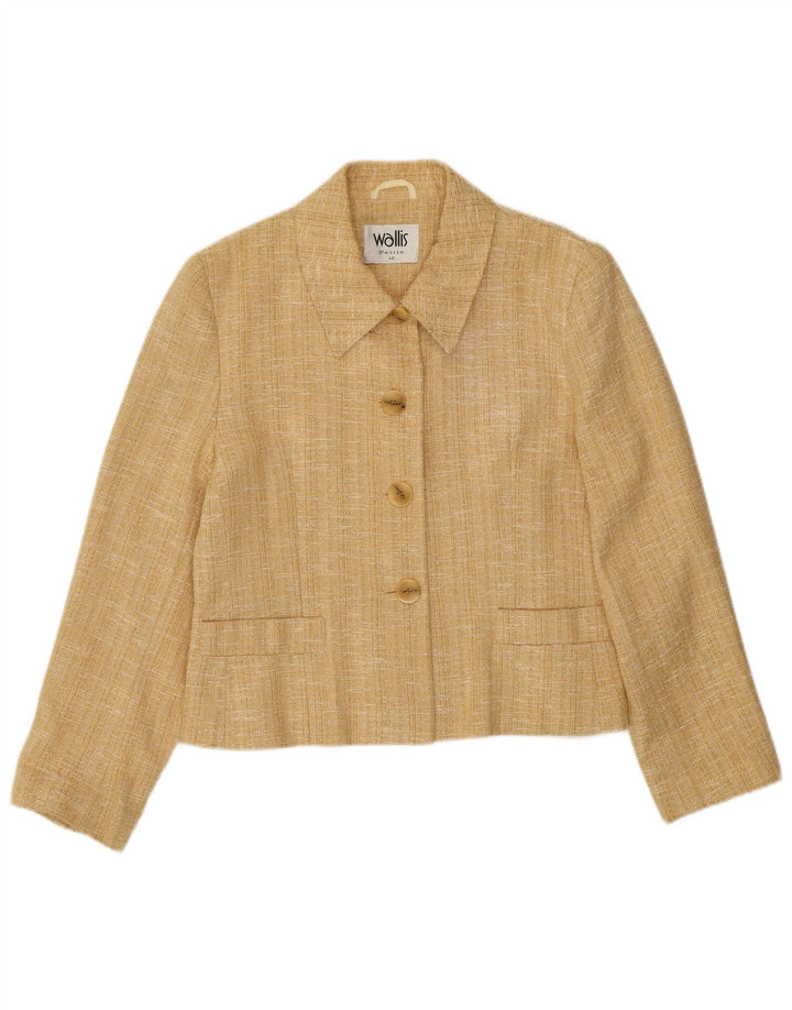 WALLIS Giacca blazer da donna Petite Crop a 4 bottoni UK 12 Beige medio