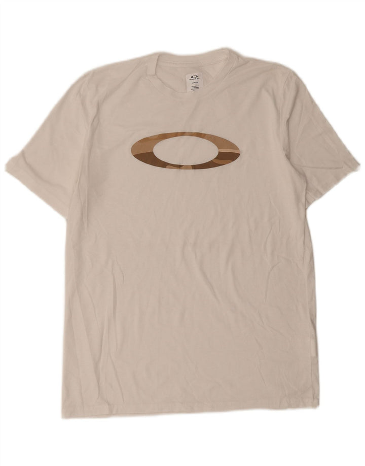 T-shirt grafica da uomo Oakley grande bianca