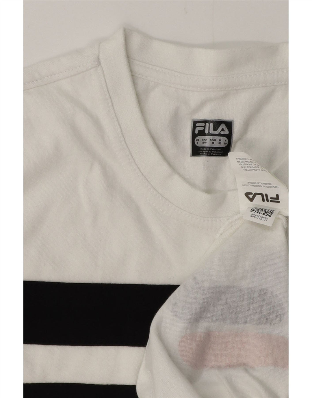T-shirt grafica da uomo FILA Top in cotone a righe bianche medie
