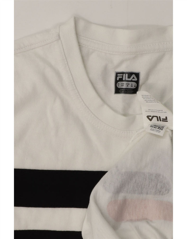 T-shirt grafica da uomo FILA Top in cotone a righe bianche medie