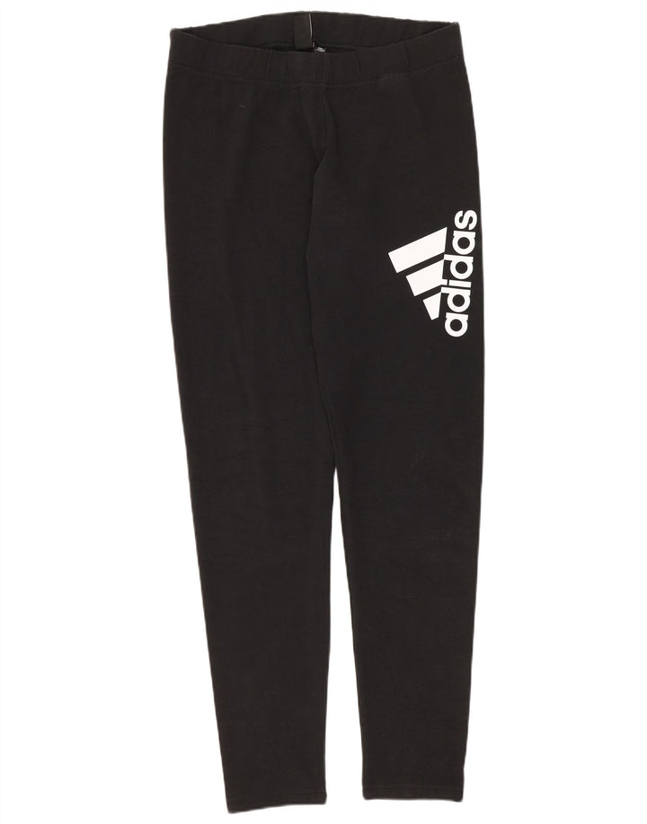 Leggings grafici da donna Adidas UK 12/14 cotone nero medio