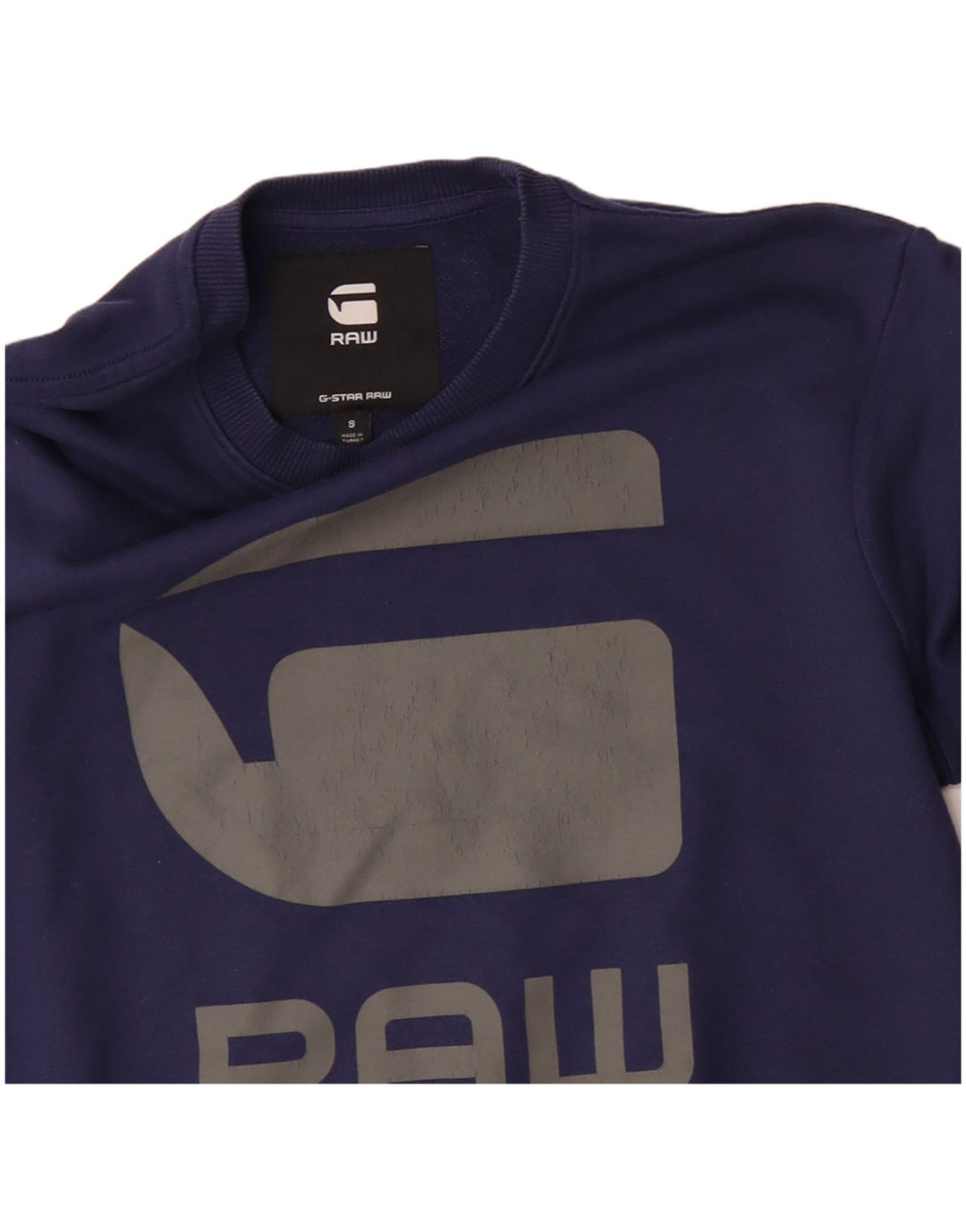 Felpa grafica da uomo G-STAR Maglione piccolo in cotone blu navy