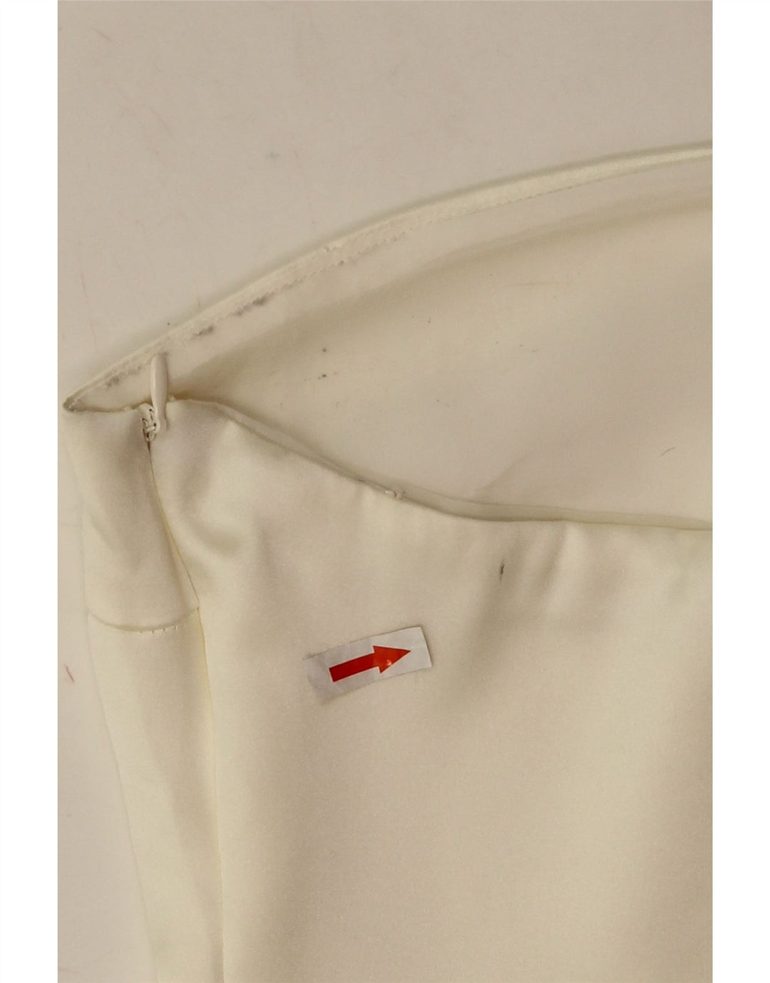 Top corto senza spalline da donna Zara UK 12 Poliestere bianco medio