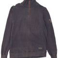 Felpa Champion da uomo con collo con zip, maglione grande, cotone blu navy