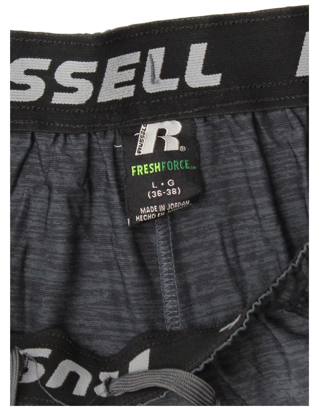 RUSSELL ATHLETIC Pantaloncini sportivi Dri-Power da uomo Large Grey Colourblock