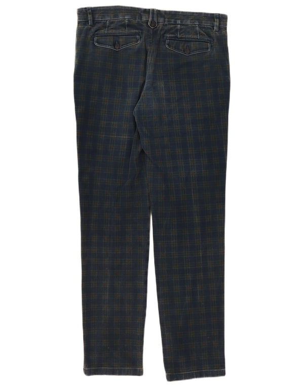 Pantaloni chino dritti da uomo Missoni IT 48 medio W36 L32 blu navy a quadri