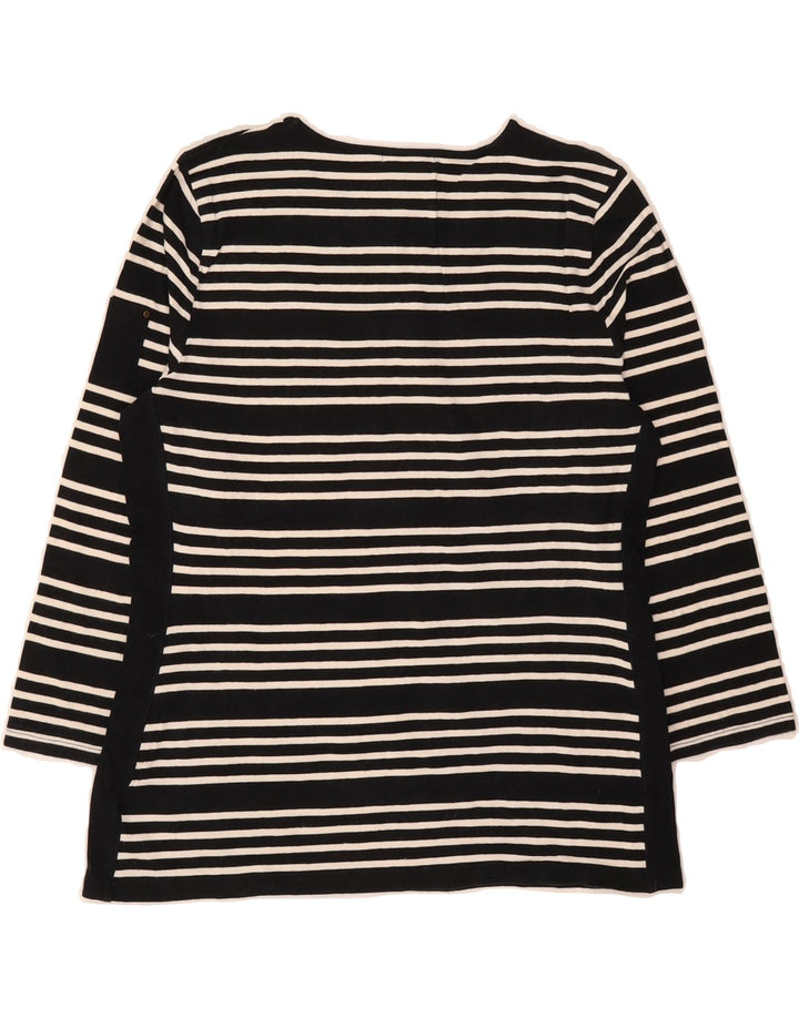 CHAPS Womens Top 3/4 Sleeve UK 14 Large Black Striped Cotton Vintage Chaps and Second-Hand Chaps from Messina Hembry 