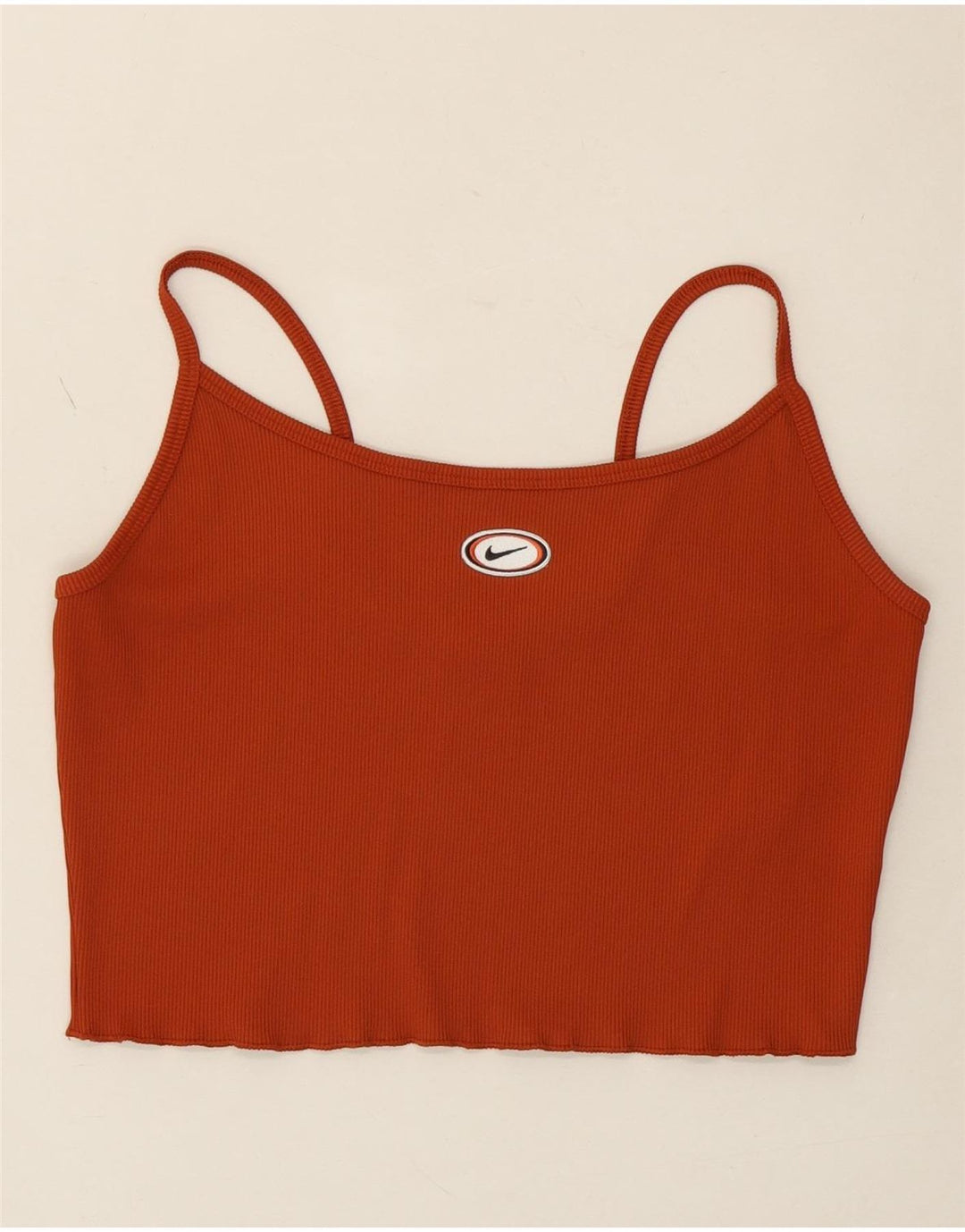NIKE Womens Crop Cami Top UK 14 Large Maroon Polyester Vintage Nike and Second-Hand Nike from Messina Hembry 