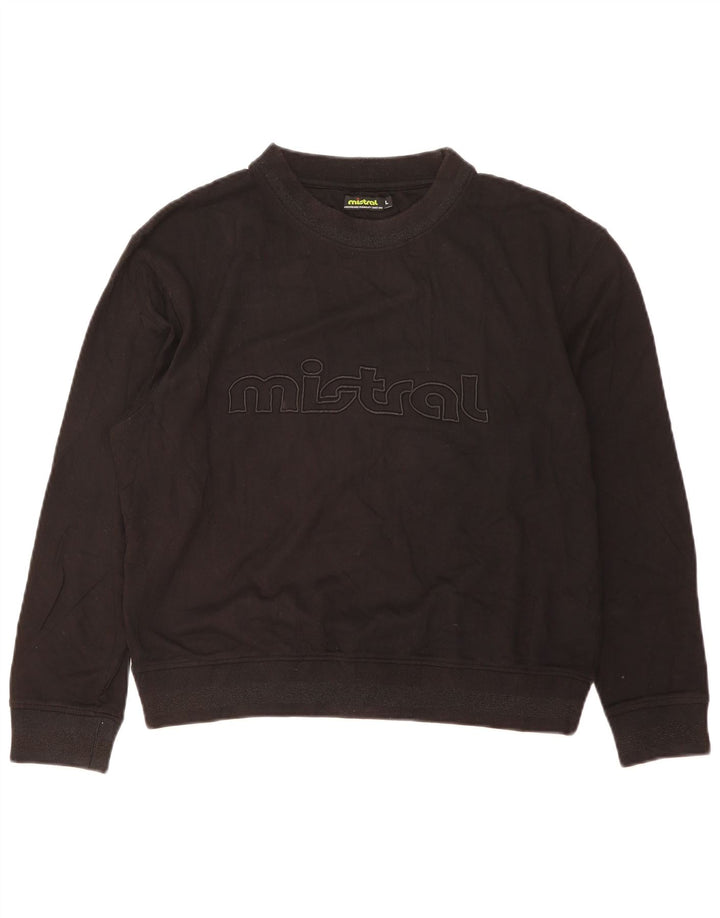 Felpa grafica da uomo Mistral Maglione grande cotone nero