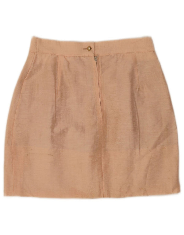 Minigonna vintage da donna a vita alta IT 42 media W24 Beige
