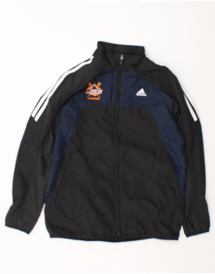 Giacca da ginnastica grafica da ragazzo Adidas 13-14 anni in poliestere nero