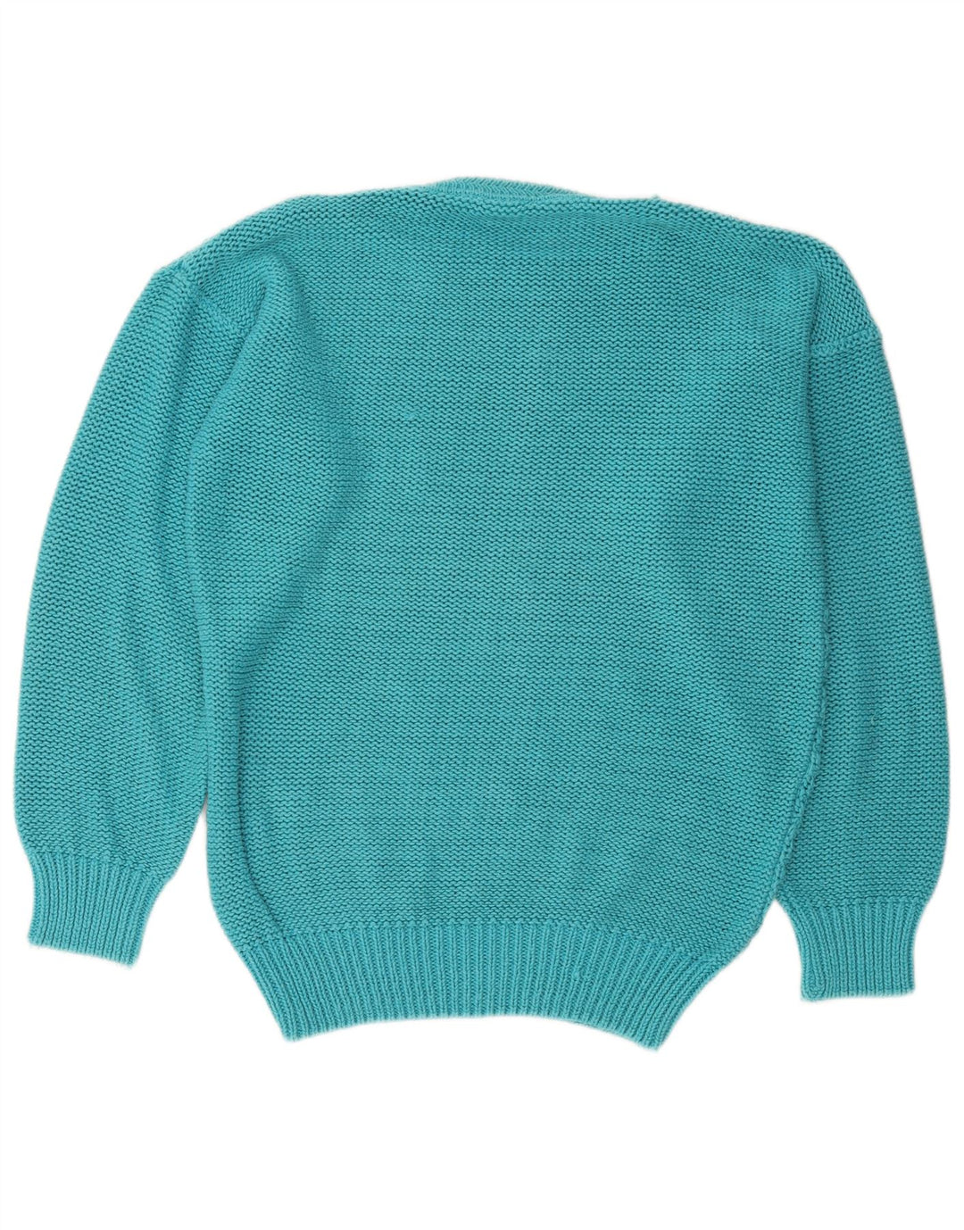 Maglione maglione girocollo da donna vintage EU 36/38 cotone blu medio