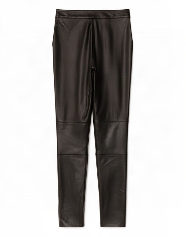 Leggings Zara da donna in ecopelle UK 4 XS poliestere nero