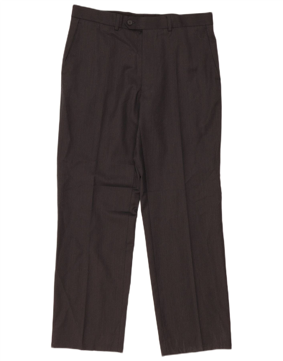MARKS & SPENCER Pantaloni da abito dritti da uomo W34 L31 Lana grigia
