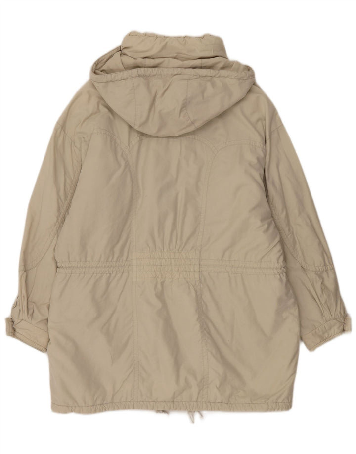 Cappotto vintage da donna oversize con cappuccio e giacca a vento EU 44 XL Beige in poliammide
