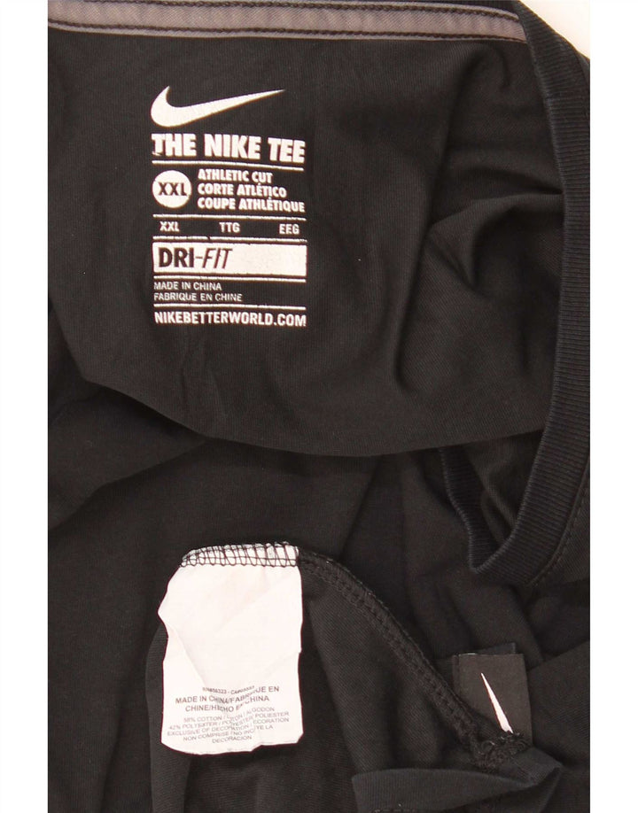 Nike T-Shirt Dri Fit da Uomo Top 2XL Cotone Nero