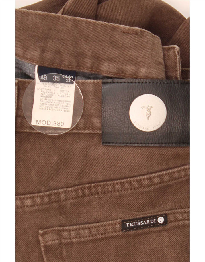 Jeans Straight Uomo Trussardi W33 L30 Cotone Marrone