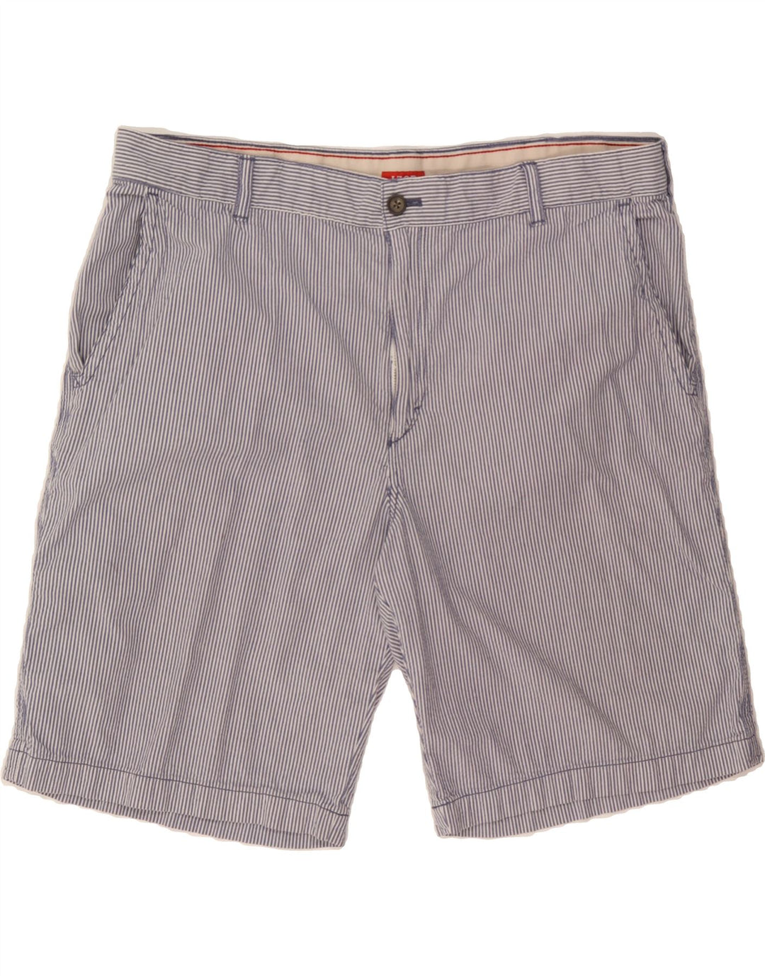 IZOD Mens Chino Shorts W40 XL Blue Striped Cotton Vintage Izod and Second-Hand Izod from Messina Hembry 