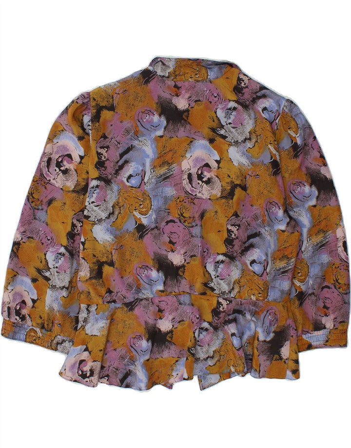VINTAGE Womens Shirt Blouse UK 16 Large Multicoloured Floral Polyester Vintage Vintage and Second-Hand Vintage from Messina Hembry 