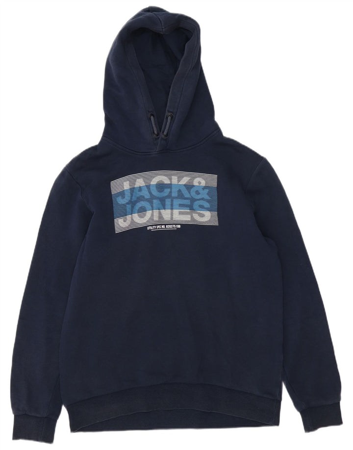 JACK & JONES Maglione con cappuccio grafico da ragazzo 15-16 anni in cotone blu navy