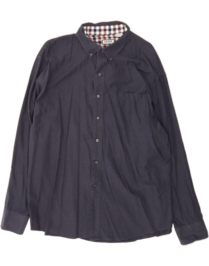 IZOD Mens Big & Tall Shirt 2XL Navy Blue Cotton Vintage Izod and Second-Hand Izod from Messina Hembry 