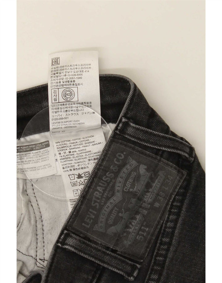 Jeans Levi's Uomo 511 Slim W38 L34 Cotone Nero