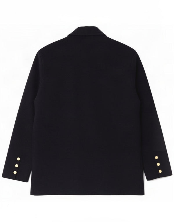 Giacca blazer doppiopetto vintage da uomo lavorata a maglia UK 36 Small Blu navy