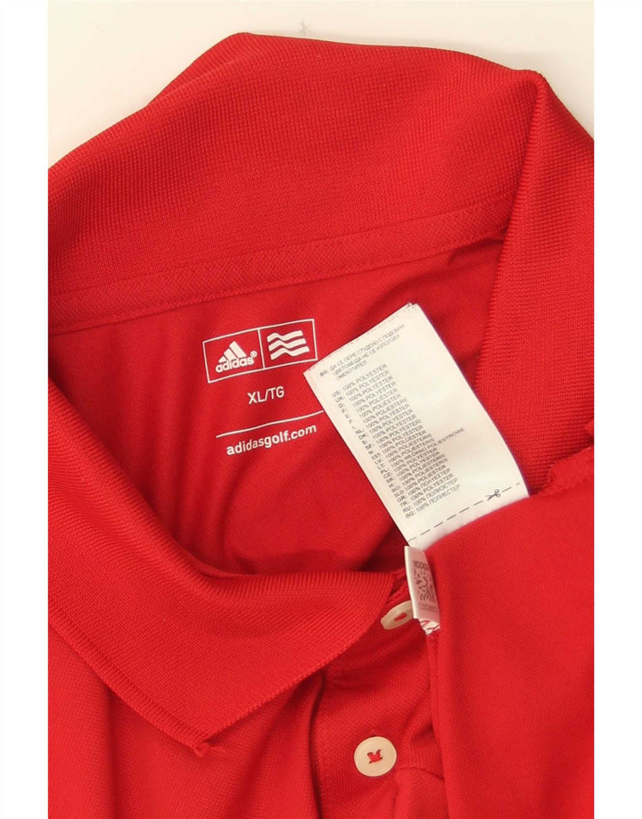 Polo Adidas da uomo XL rossa in poliestere
