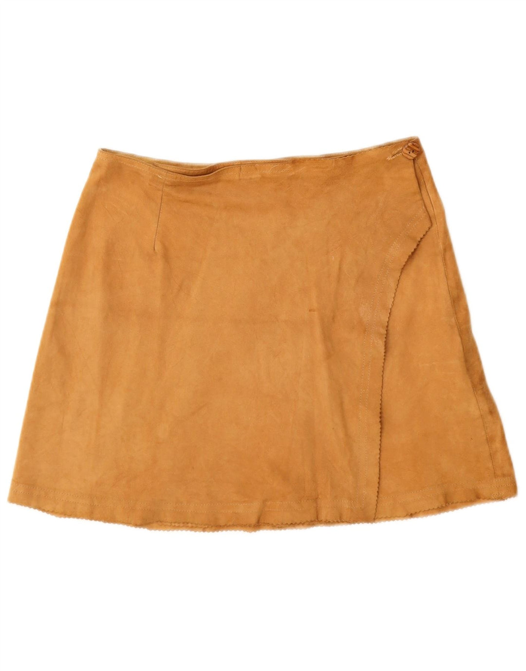 Gonna a portafoglio da donna in pelle scamosciata Stefanel IT 44 media W28 in pelle marrone